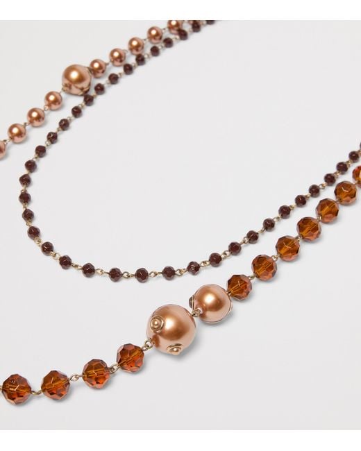 Weekend by Maxmara Metallic Layered Bead Necklace