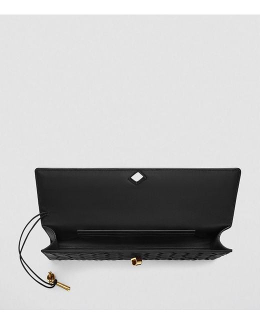 Bottega Veneta Black Leather Andiamo Clutch Bag