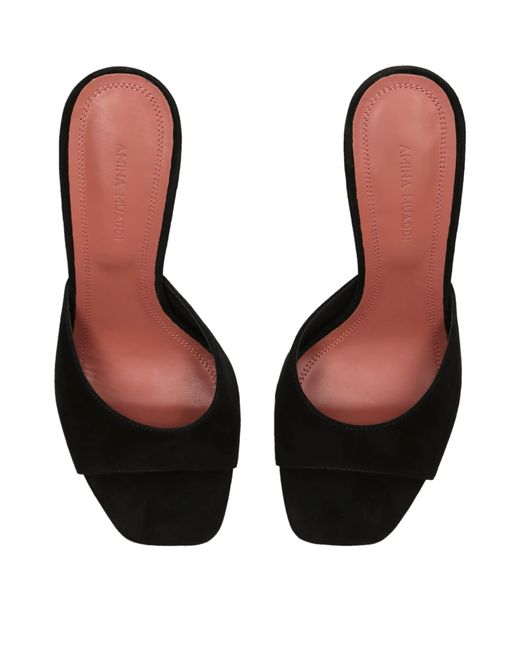 AMINA MUADDI Black Suede Lupita Mules 70