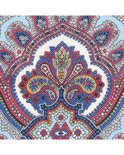 Eton of Sweden Red Silk Paisley Pocket Square for men