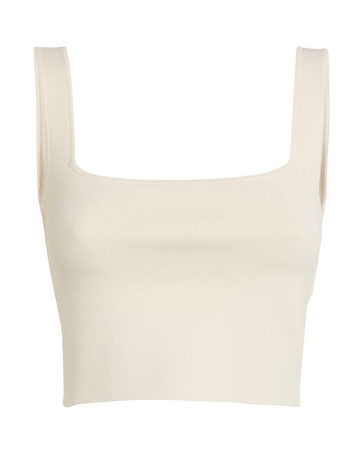 Weekend by Maxmara White Knitted Square-neck Tank Top