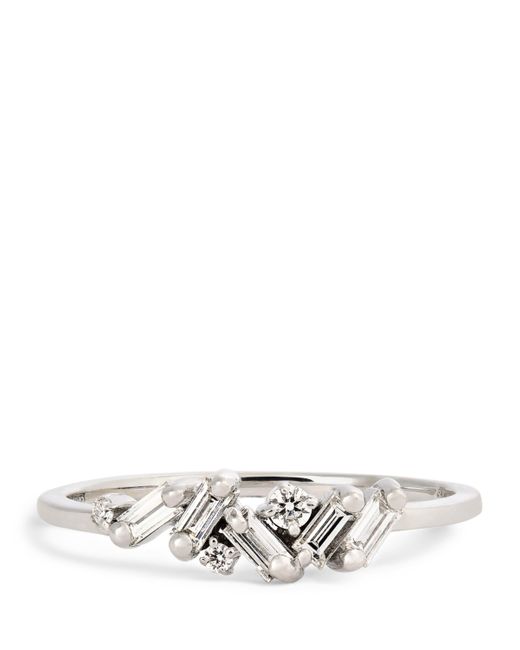 Suzanne Kalan Metallic And Diamond Frenzy Cluster Ring