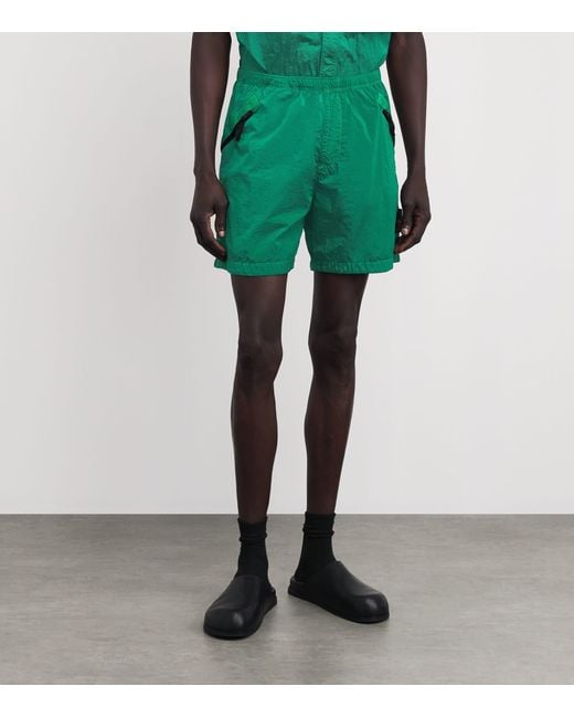 Stone Island Green Nylon Bermuda Shorts for men