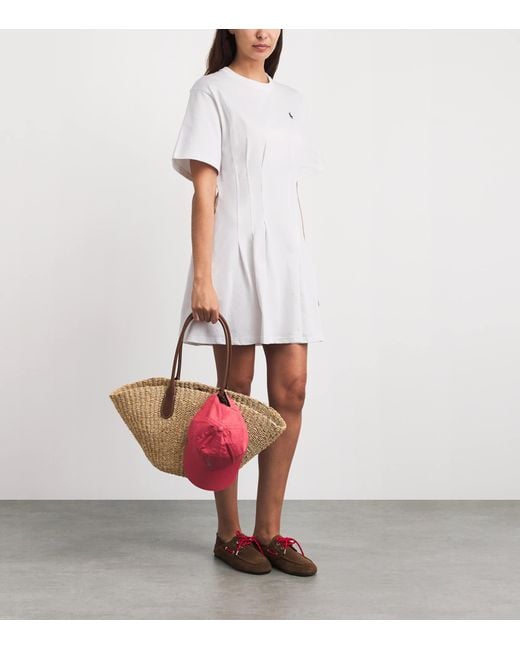 Polo Ralph Lauren White Cotton Shaped Mini T-Shirt Dress