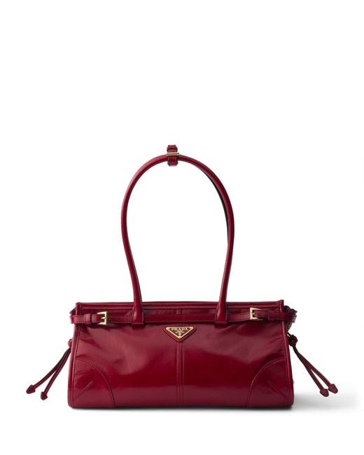 Prada Red Medium Leather Bonnie Shoulder Bag