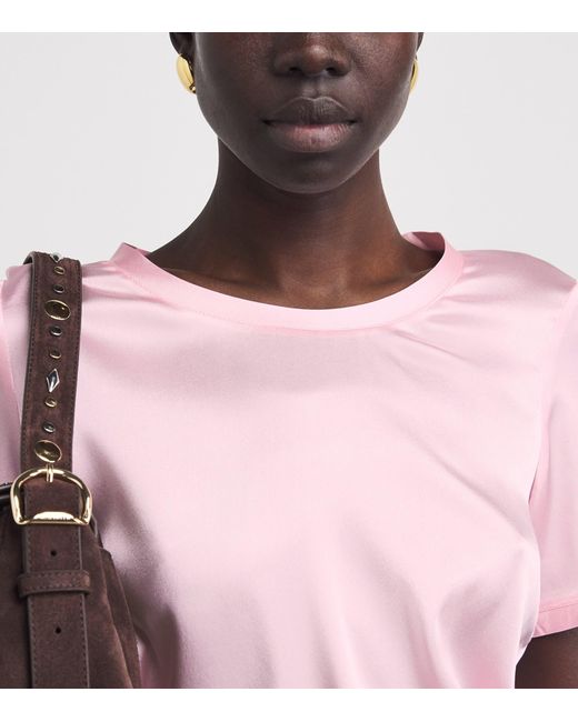 Maje Pink Silk T-Shirt Blouse