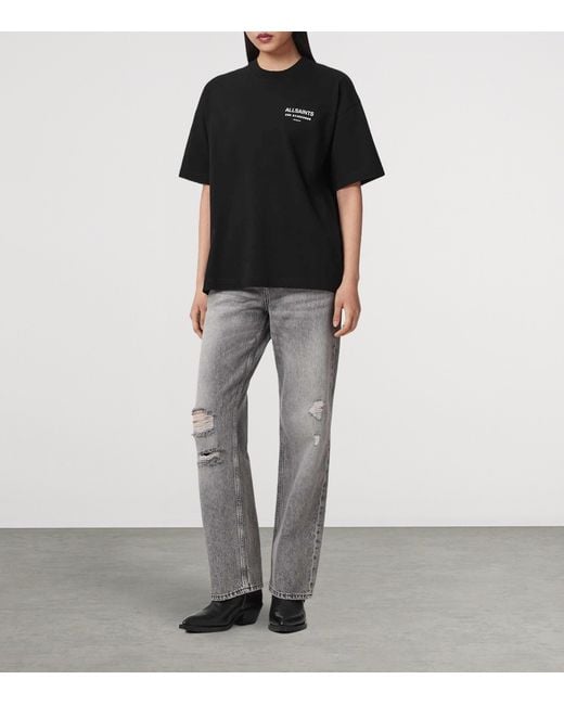 AllSaints Black Flower Print Eliana Etta T-Shirt