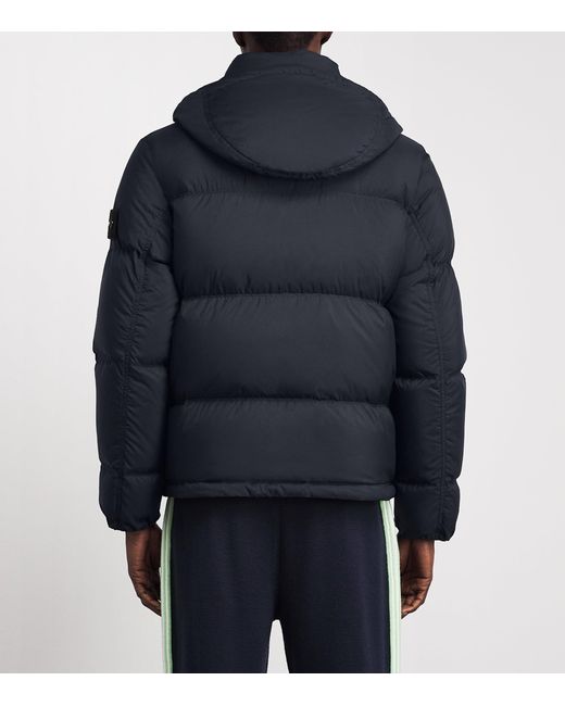 Stone Island Blue Ripstop Down-Padded Coat for men