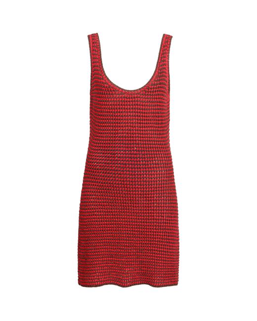 Alaïa Red Cotton Knit Tank Mini Dress