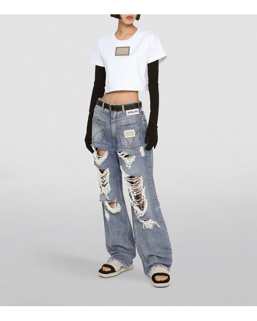 Dolce & Gabbana White Kim Cropped T-Shirt