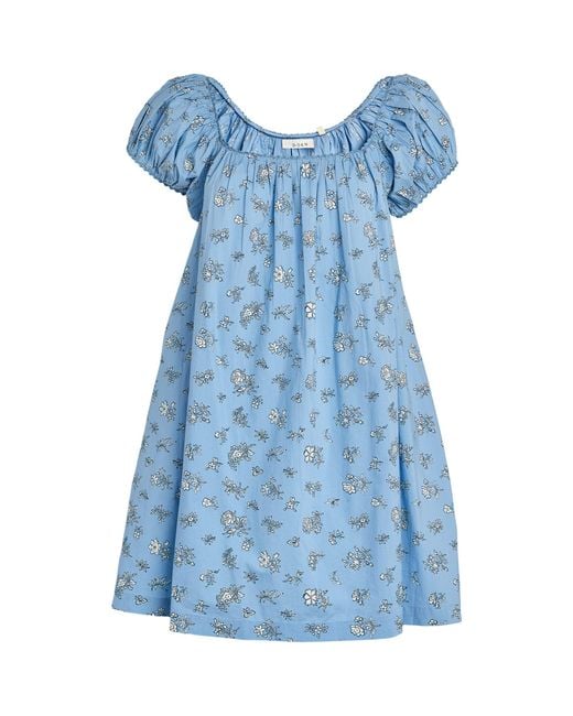 Doen Blue + Net Sustain Julie Floral-print Organic Cotton-poplin Mini Dress