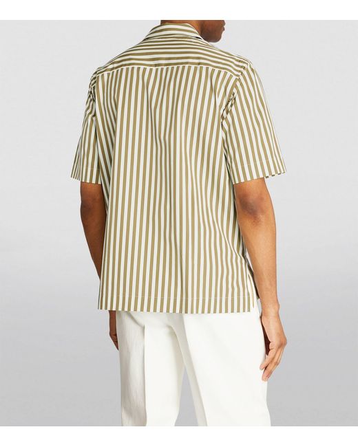 Corneliani Natural Short-sleeve Striped Shirt for men