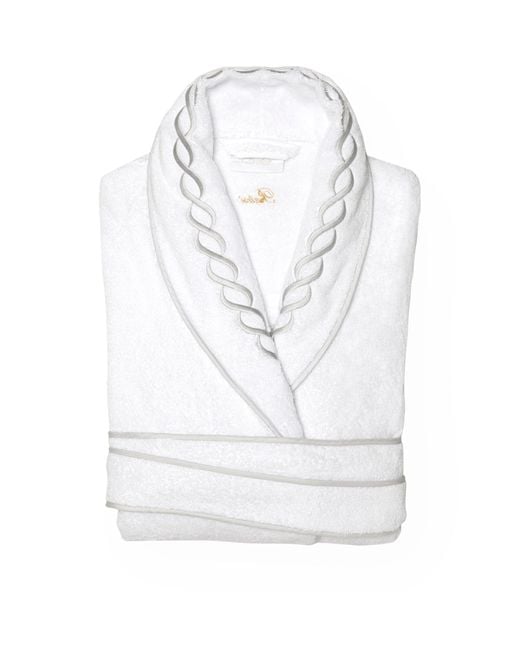 Pratesi White Cotton Treccia Bathrobe