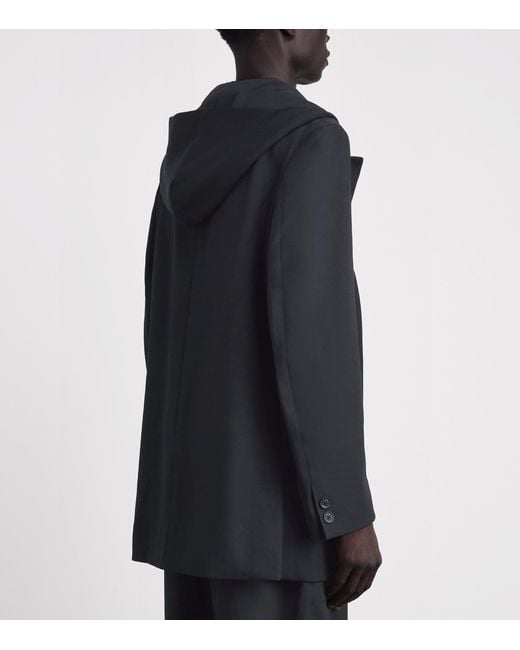 Yohji Yamamoto Blue Wool Hooded Blazer for men
