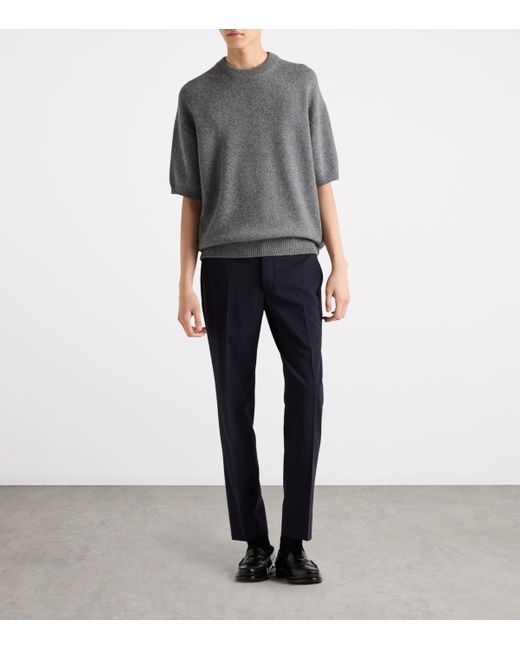 Prada Blue Stretch-Wool Light Trousers for men