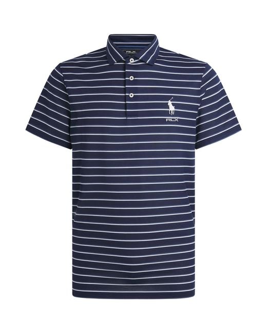Ralph Lauren Blue Stripe Tour Polo Shirt for men