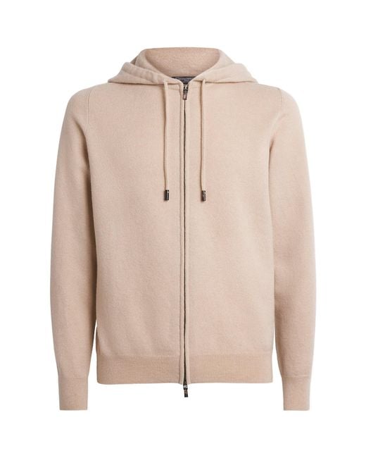 Colombo Natural Cashmere Zip-Up Hoodie for men