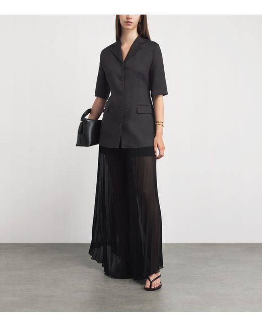 Theory Black Linen-Blend Blazer