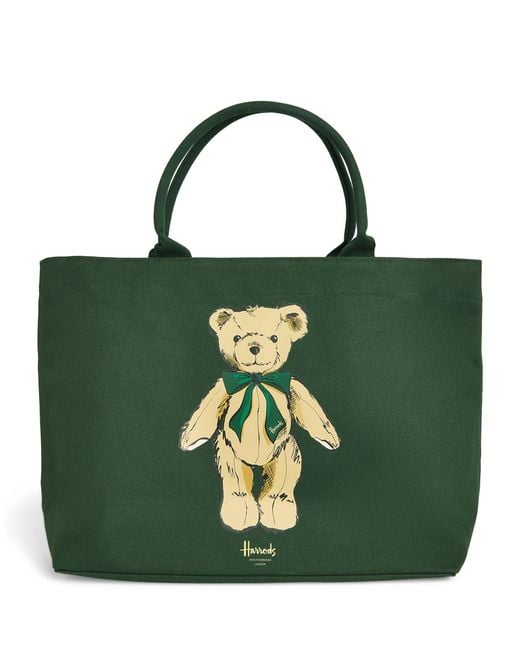 Harrods Green Medium Henry Bear Tote Bag