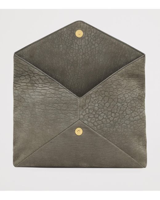 Saint Laurent Gray Large Cassandre Envelope Pouch