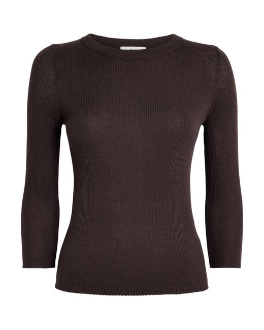 Vince Brown Cashmere-Silk Sweater