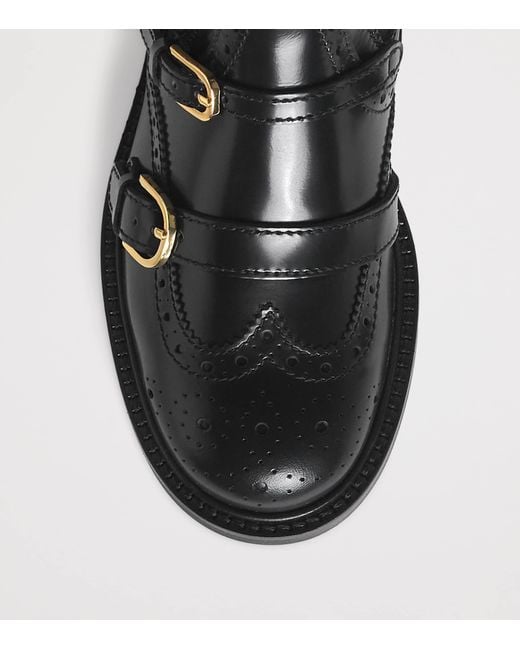 Sandro Black Leather Buckled Chelsea Boots