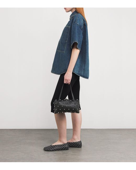 Jil Sander Black Small Leather Goji Pillow Shoulder Bag