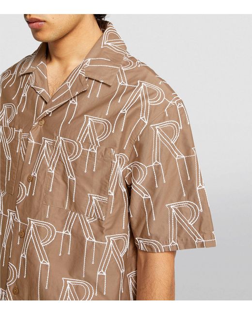 Represent Brown Embroidered Monogram Shirt for men