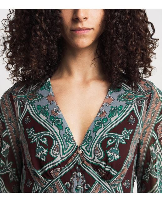 Veronica Beard Gray Silk Paisley Daciana Maxi Dress