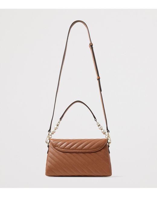 Jimmy Choo Brown Leather Curve Top-Handle Bag