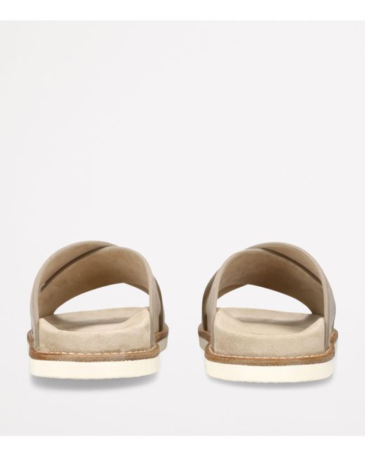 Brunello Cucinelli Natural Suede Crossover Sandals for men