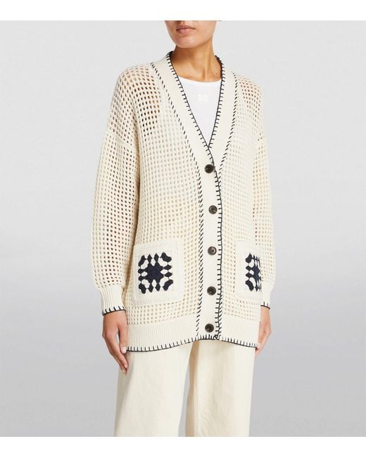 FRAME White Cotton Crochet Cardigan