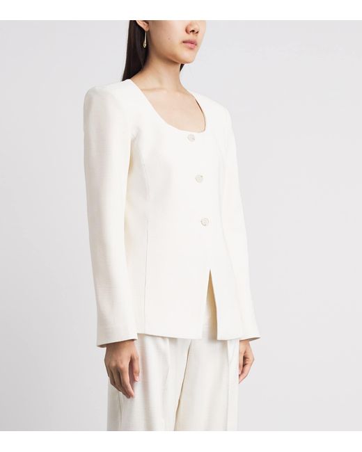 PAIGE White Scoop-Neck Edina Blazer for men