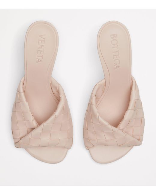Bottega Veneta Pink Leather Intrecciato Blink Mules 80