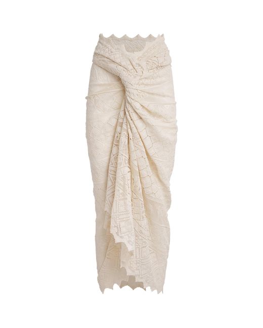 Zimmermann Natural Lace Monogram Pareo