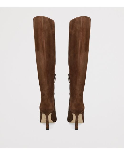 Stuart Weitzman Brown Suede Vinnie Zip Knee-High Boots 100