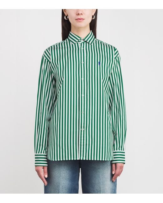 Polo Ralph Lauren Green Cotton Oxford Stripe Shirt