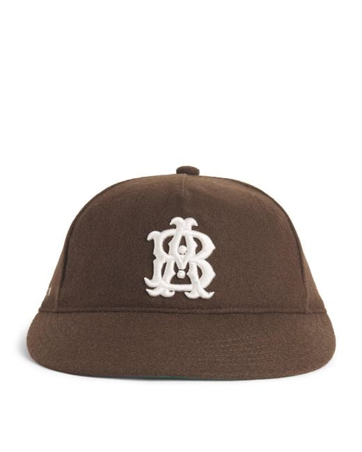 About Blank Brown Wool-Blend Felt Monogram Cap for men