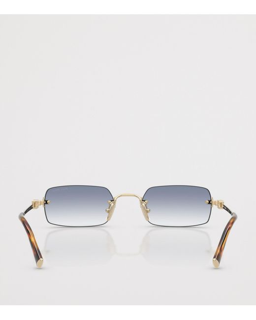Miu Miu Blue Rectangular Mu B50S Sunglasses