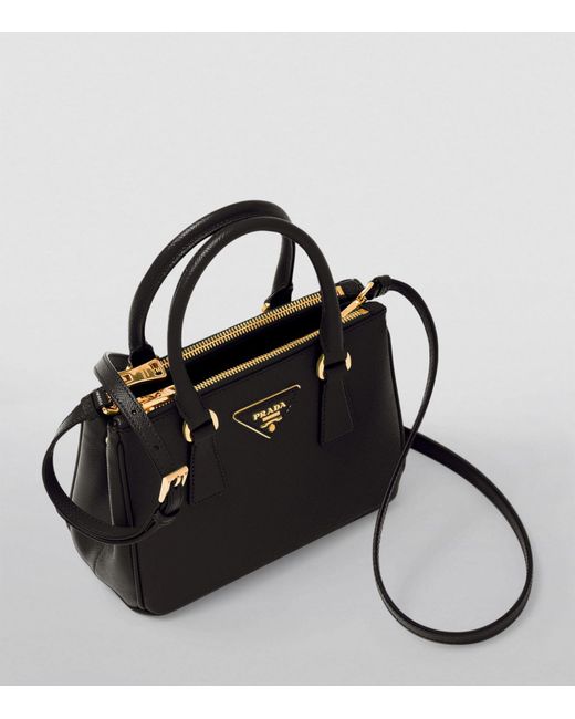 Prada Black Mini Leather Galleria Top-handle Bag