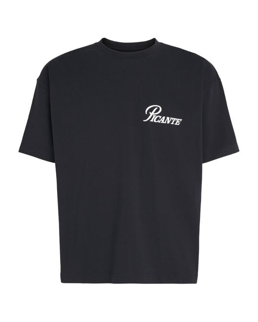 Picante Black Organic Cotton Record T-Shirt for men