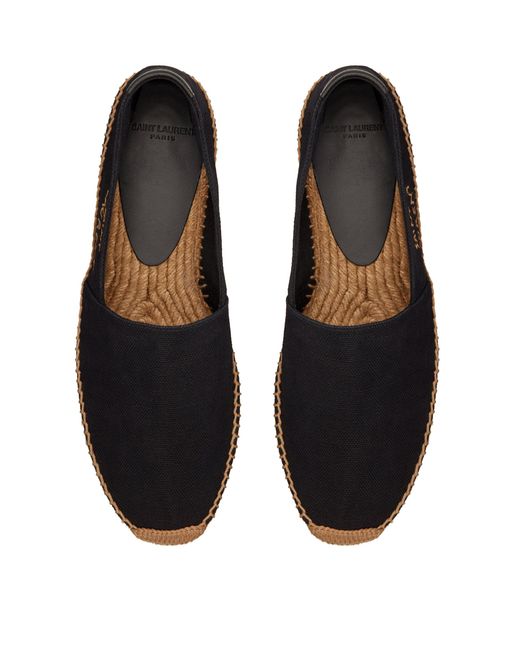 Saint Laurent Black Monogram Espadrilles for men