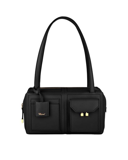 Chopard Black Leather Ice Cube Shoulder Bag
