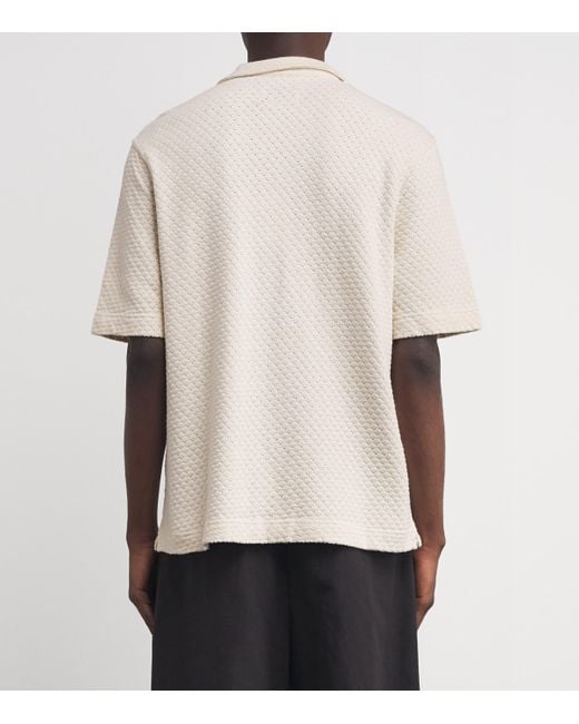Officine Generale White Crochet Button-Up Shirt for men