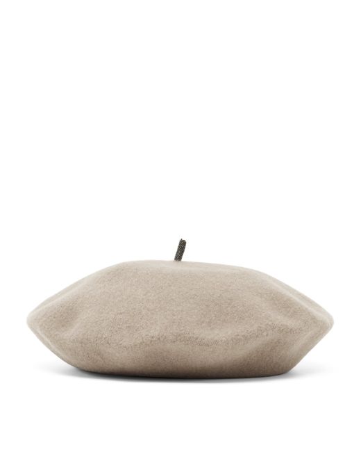 Brunello Cucinelli Gray Wool Beret