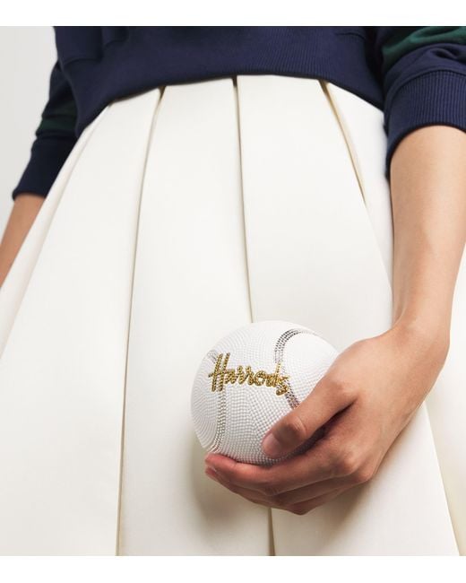 Judith Leiber White X Harrods Exclusive Tennis Ball Clutch Bag