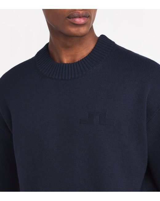 J.Lindeberg Blue Wool-Bci Cotton Eddy Sweater for men