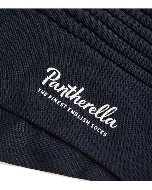 Pantherella Blue Ribbed Danvers Socks for men