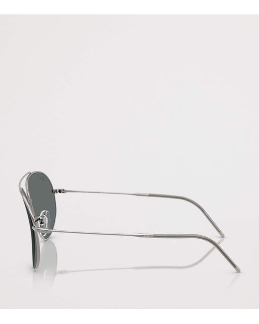 Ray-Ban Gray Metal Aviator Reverse Sunglasses
