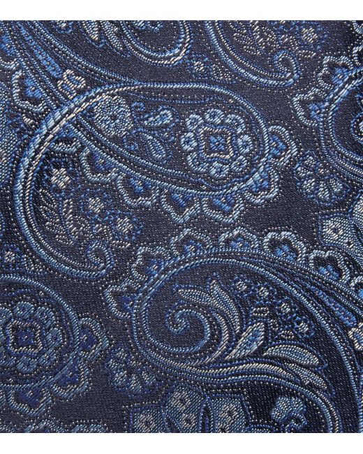 Eton of Sweden Blue Silk Paisley Tie for men